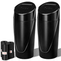 Car Trash Can with Lid, 2 Pack - Compact Leakproof Cup Holder Bins