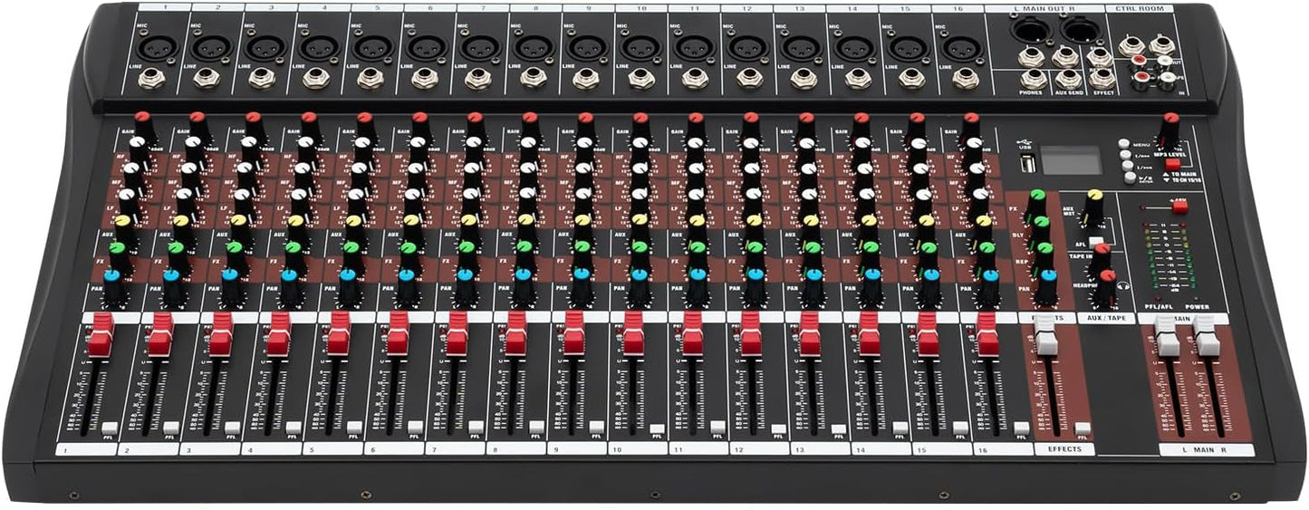 16 Channel Bluetooth Mixer Audio for Professional DJs and Musicians