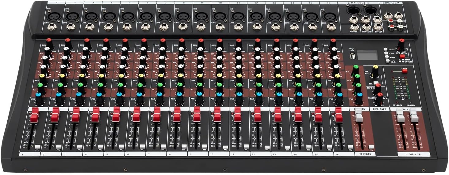 16 Channel Bluetooth Mixer Audio for Professional DJs and Musicians