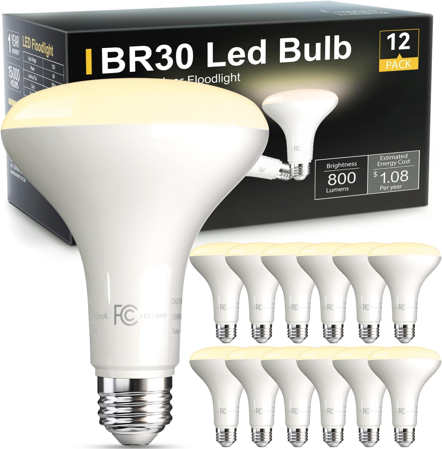 VOLIVO LED Flood Light Bulb 12 Pack for Bright, Dimmable Lighting