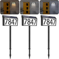 Solar Powered Address Sign 3-Pack LED Illuminated House Numbers
