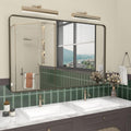 48x30 Bronze Bathroom Mirror for Wall - Brushed Metal Framed Vanity