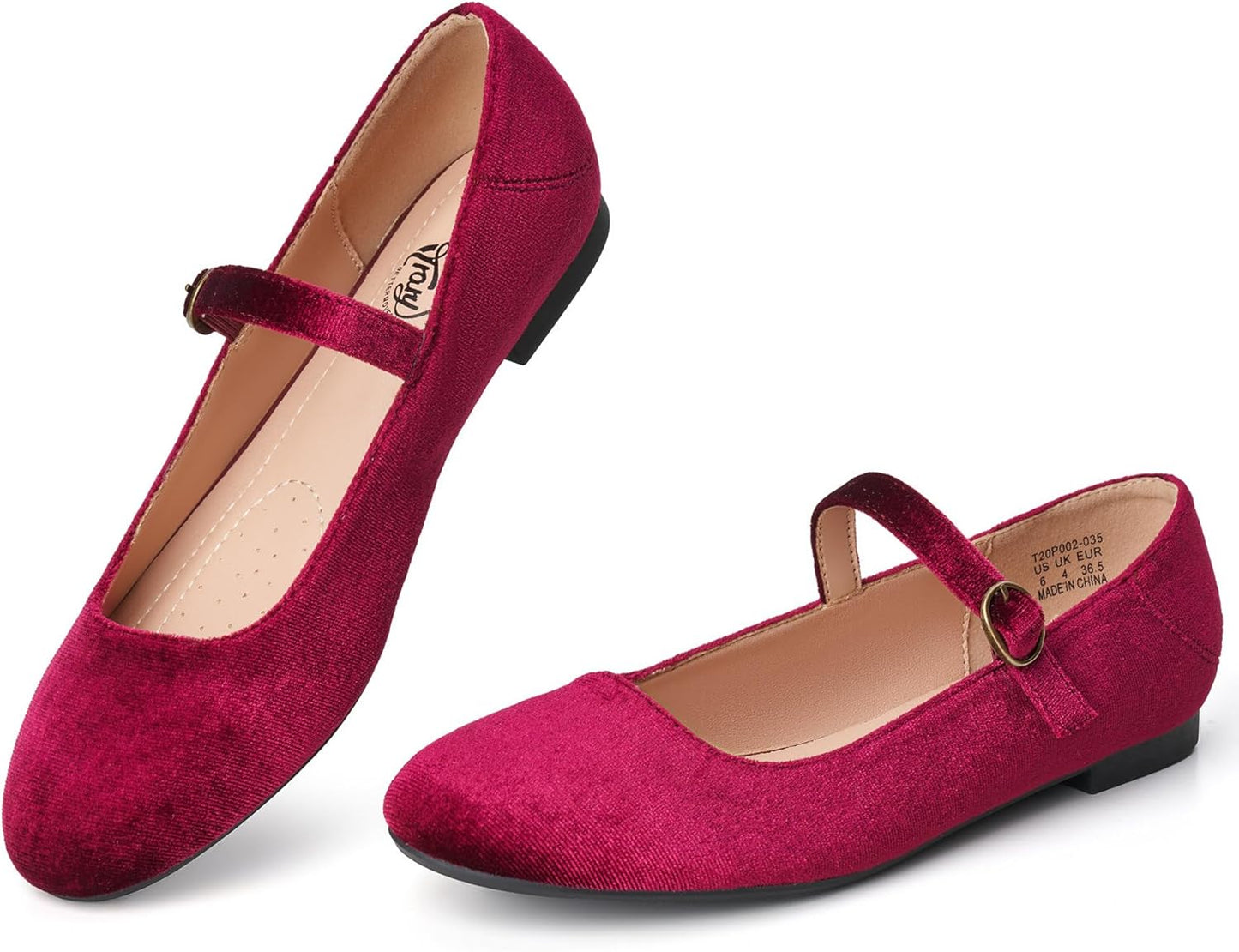 Trary Mary Jane Ballet Flats for Women - Comfortable Dressy Shoes