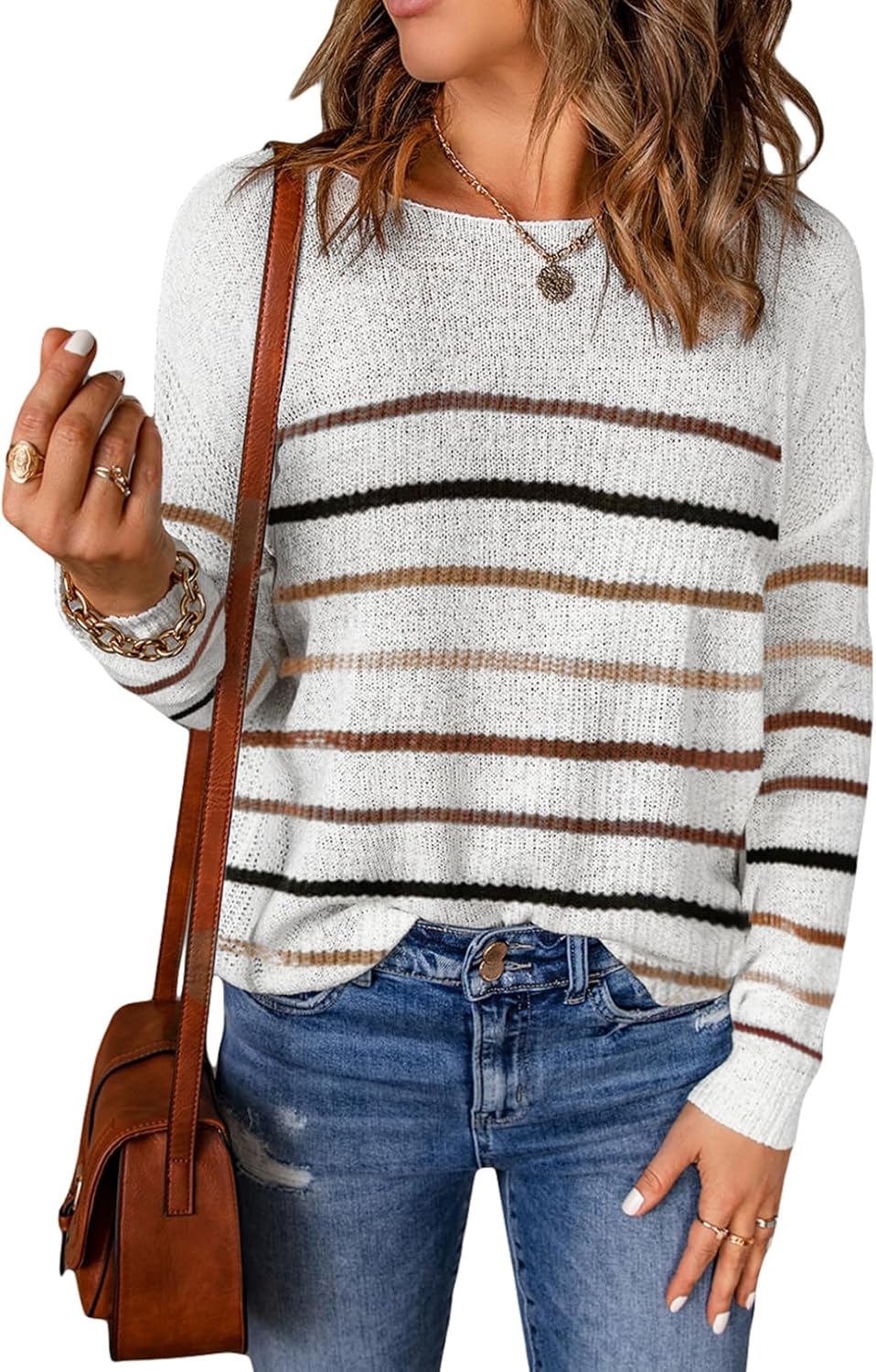 Acelitt Womens Casual Lightweight Long Sleeve Knit Shirts Tops