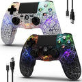 PS4 Wireless Controller with Adjustable RGB Light - 2 Pack
