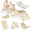 BlueWood Pikler Triangle Set with Cushion - 8-in-1 Toddler Climber