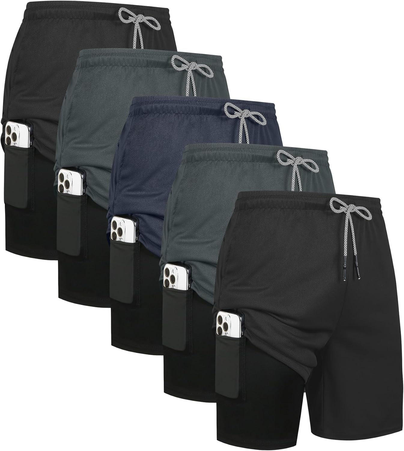 Mens 2 in 1 Running Shorts with Liner for All Activities