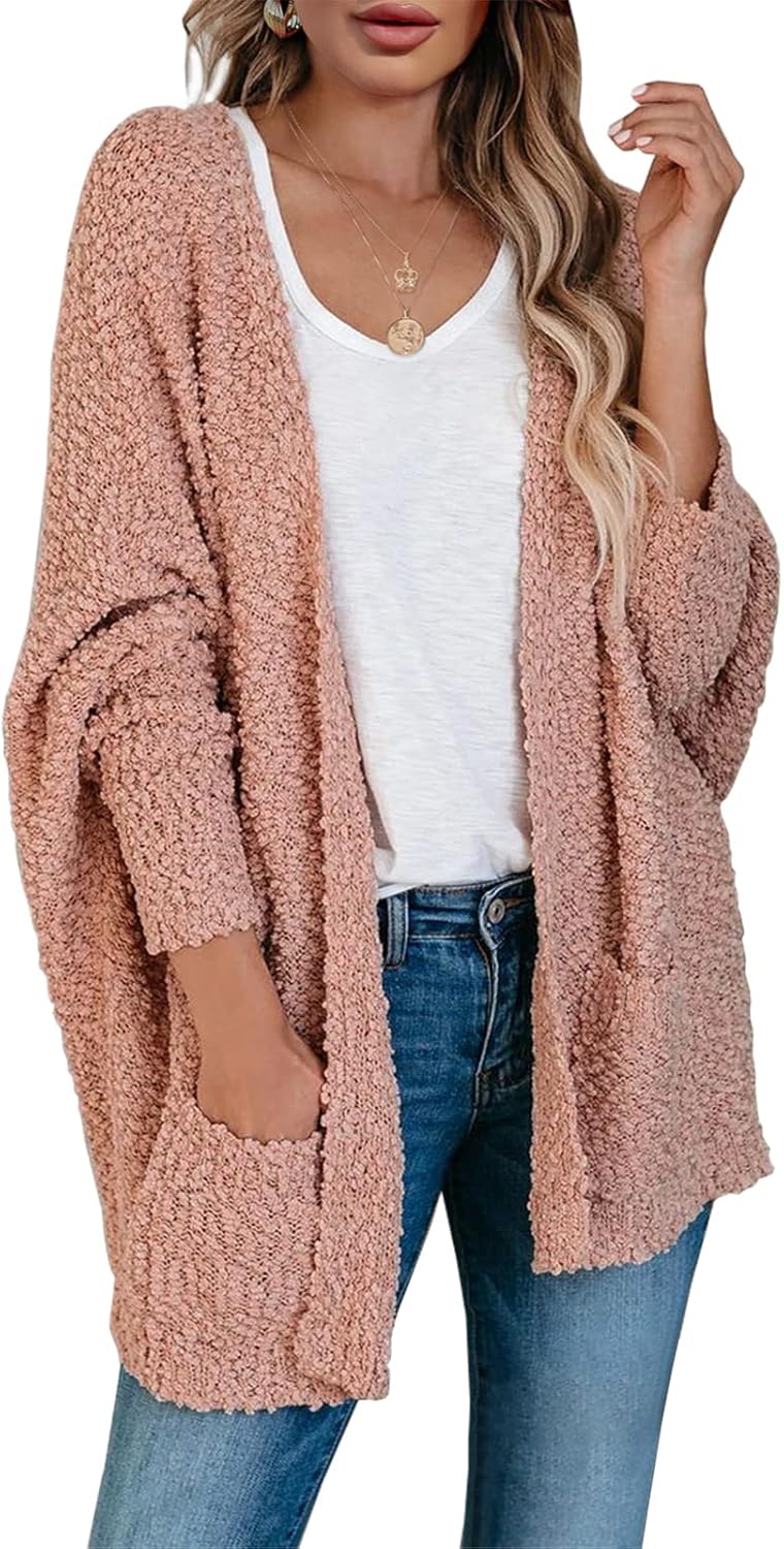 Saodimallsu Women's Chunky Popcorn Cardigan for Cozy Style