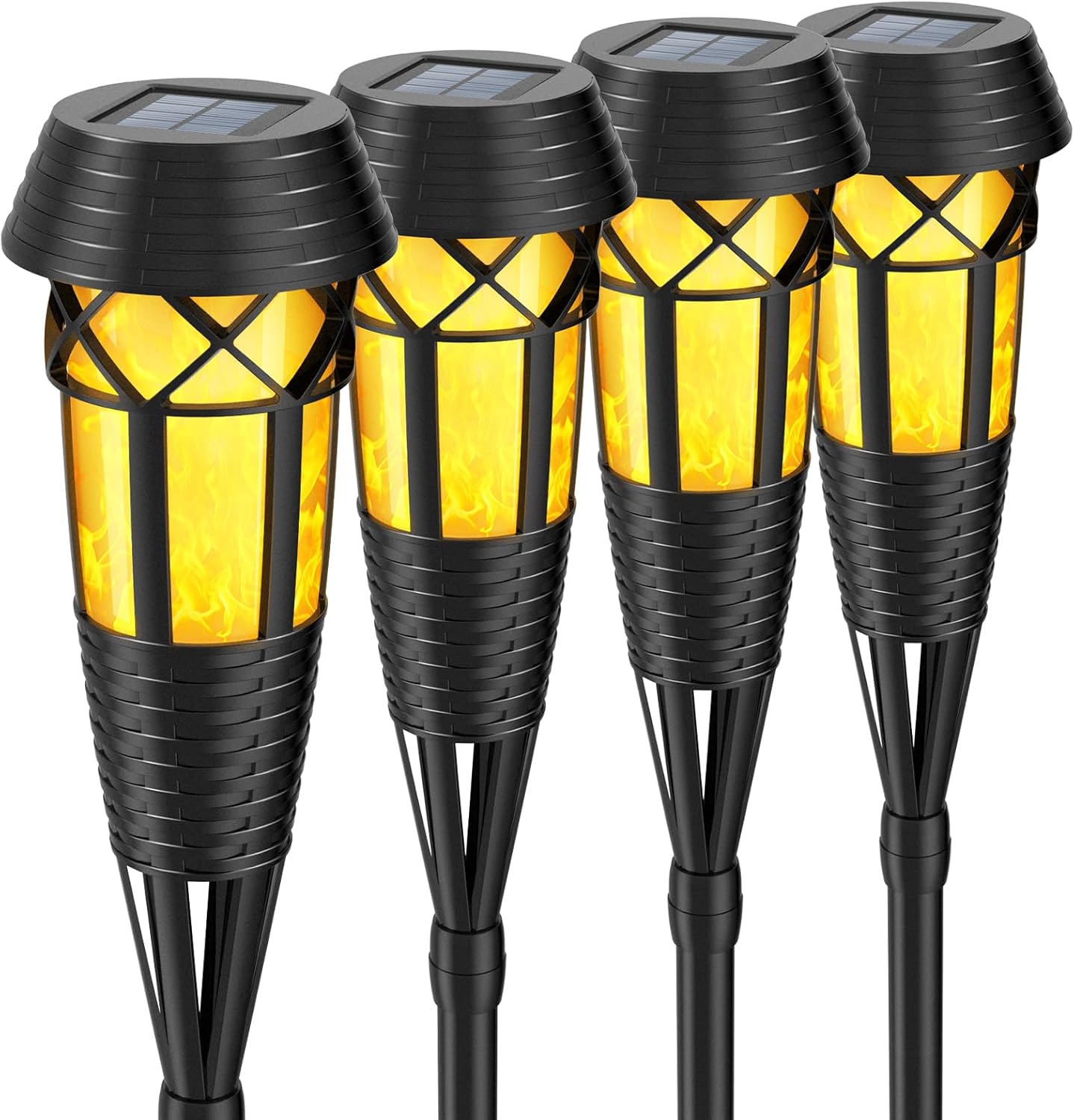 Flickering Flames Torch Light Solar Garden Lights - 4 Pack