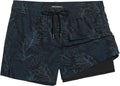 Mens Swim Trunks with Compression Liner - Quick Dry Stretch