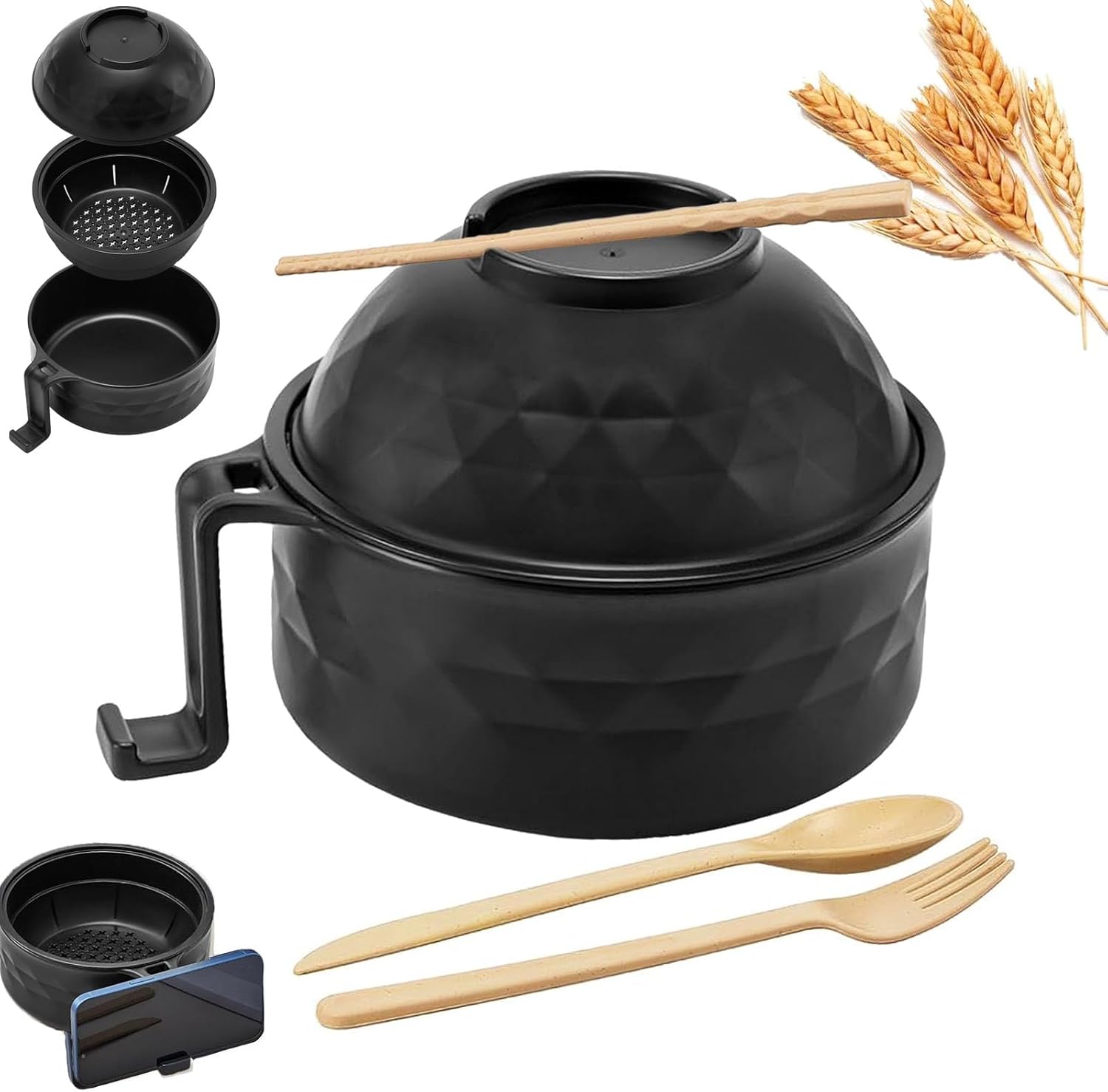 6 Piece Microwave Ramen Bowl Set - Convenient Cooking Solution