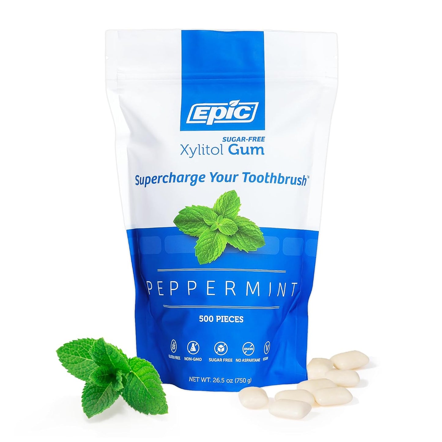 Epic 100% Xylitol Peppermint Chewing Gum for Fresh Breath