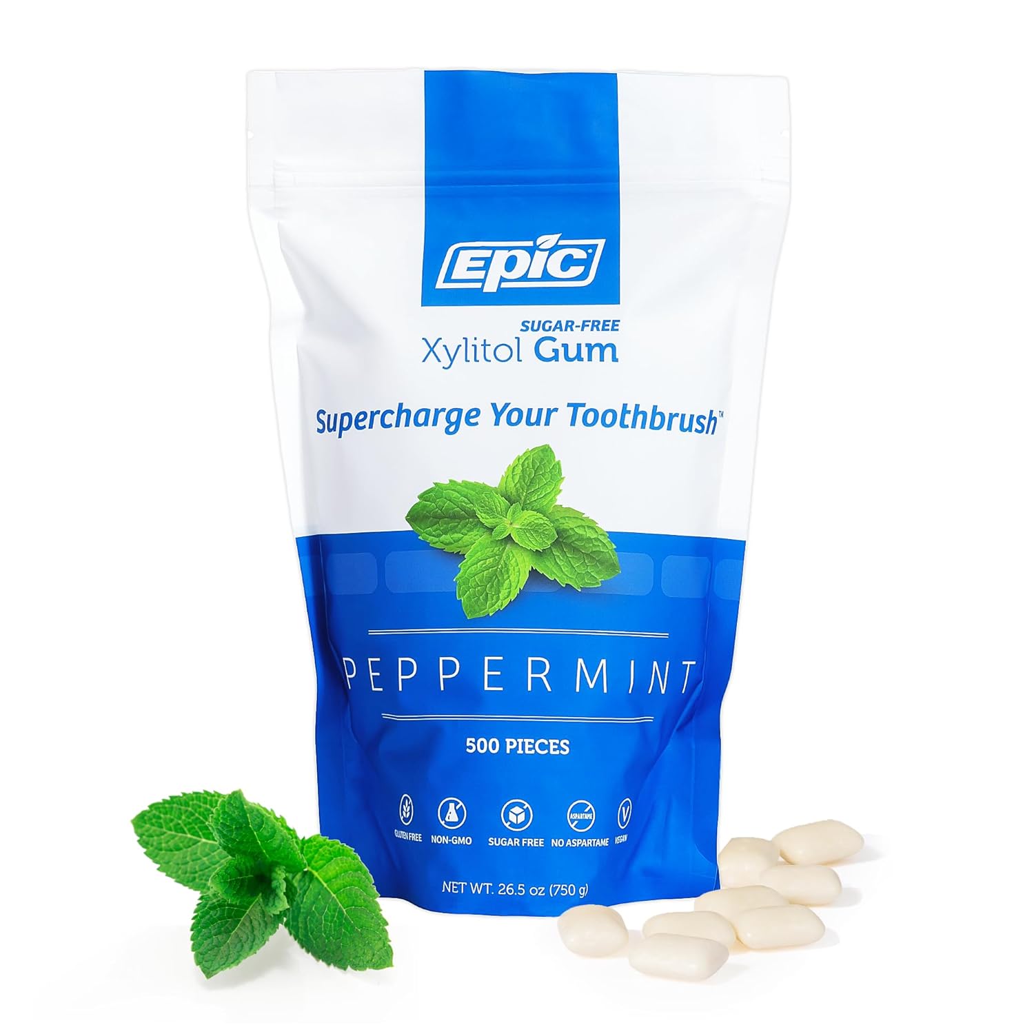 Epic 100% Xylitol Peppermint Chewing Gum for Fresh Breath