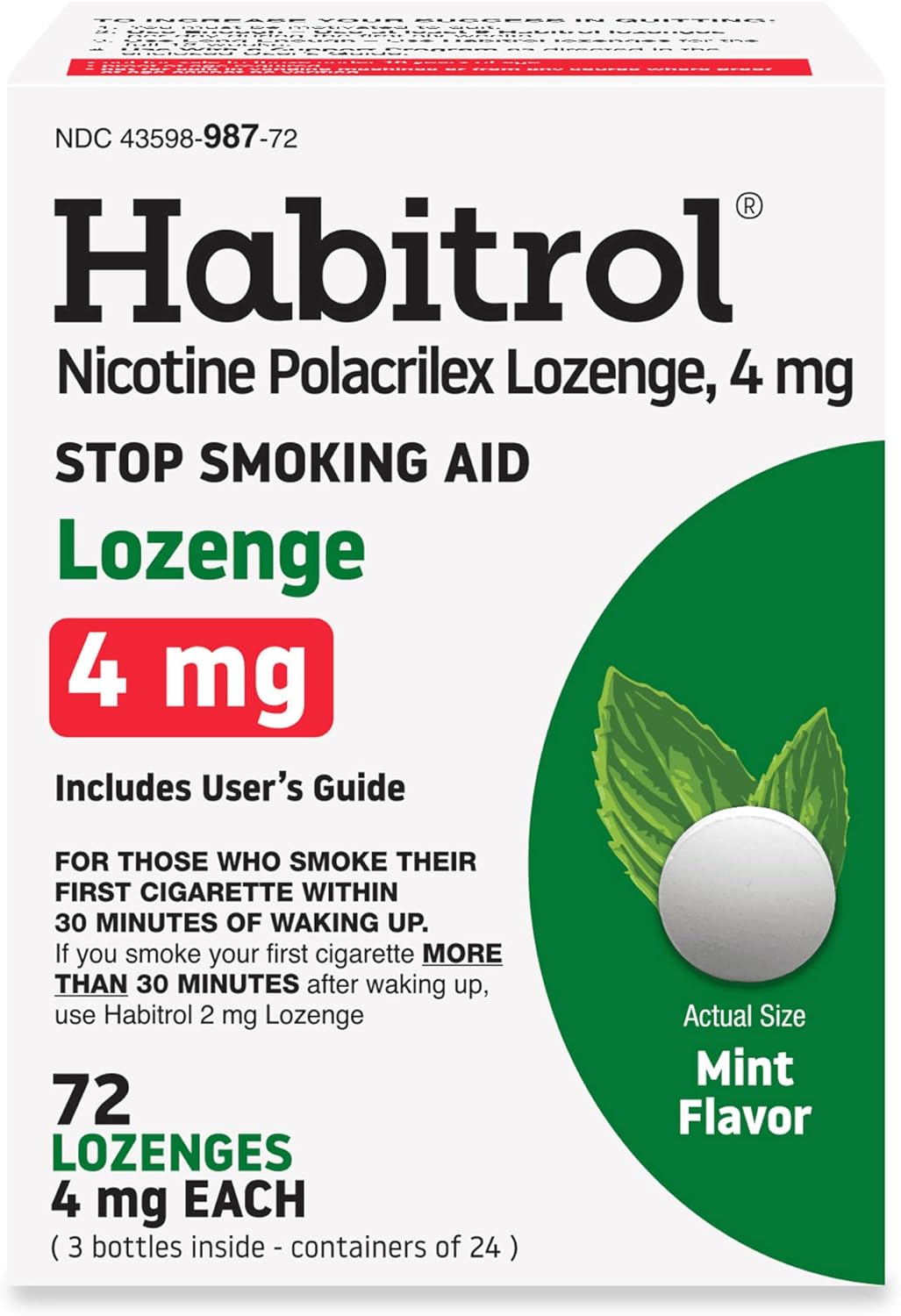 Habitrol Nicotine Lozenges - 4 mg Mint Flavor for Quitting