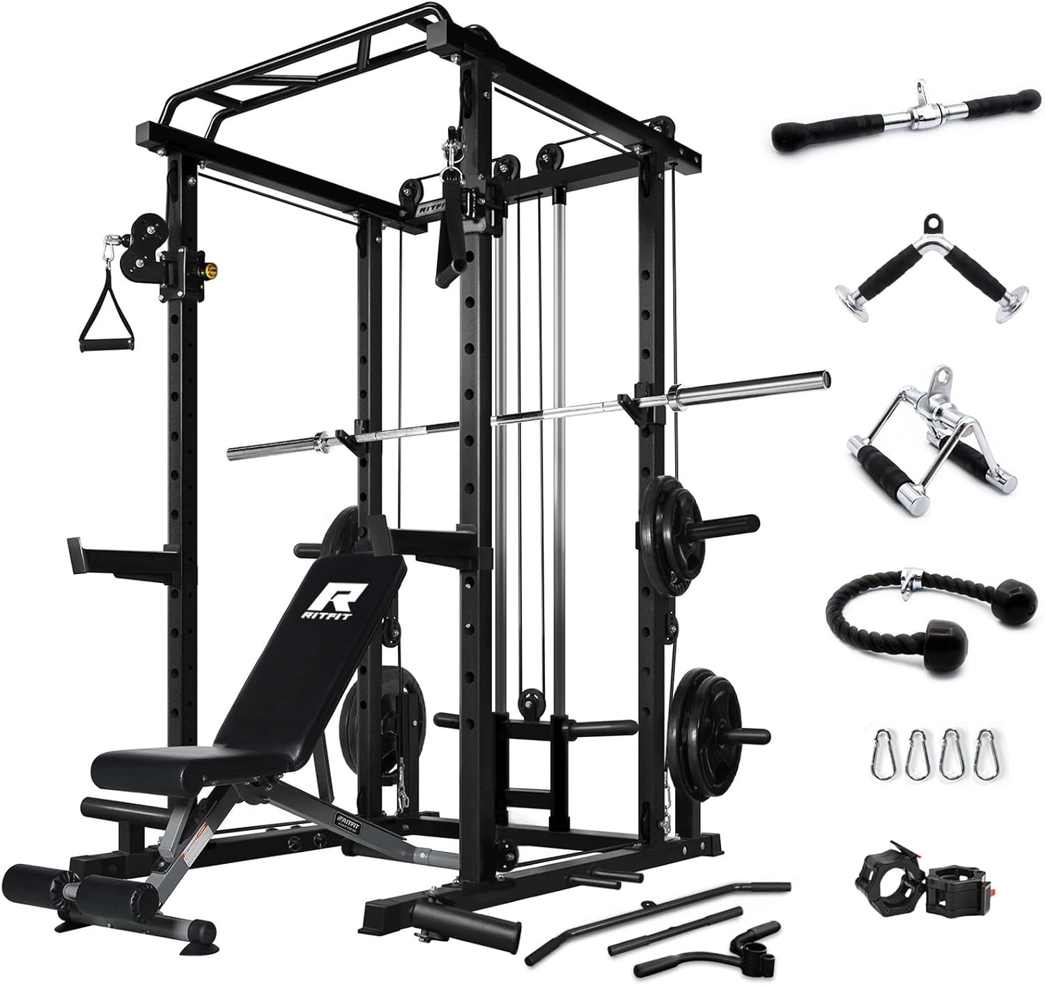 RitFit Power Cage: 1000LB Squat Rack with Versatile Attachments