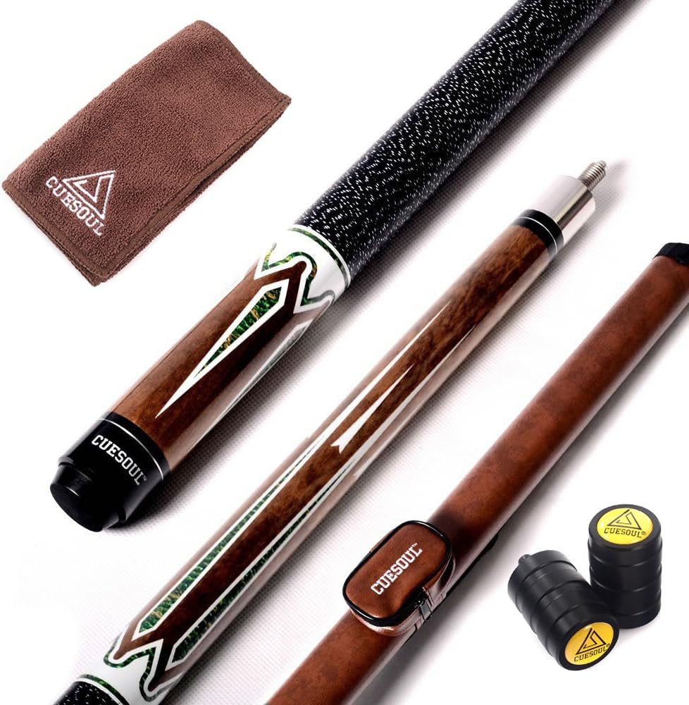 CUESOUL 58 Inch Maple Billiard Stick Pool Cue Set for Players