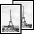 iRahmen 20x28 Picture Frame Set of 2 - Clean Black Wood Frames