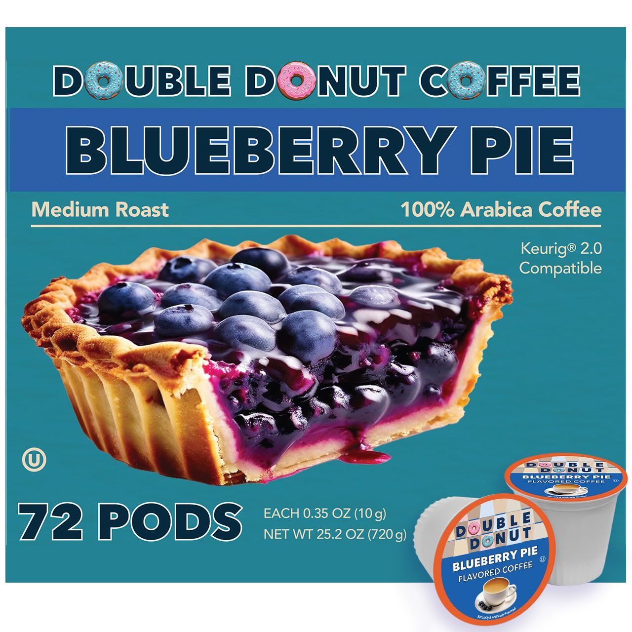 Double Donut Blueberry Flavored Coffee Pods for Keurig Machines