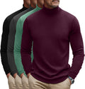 Men's Turtleneck Shirts 4 Pack - Lightweight Slim Fit Basics