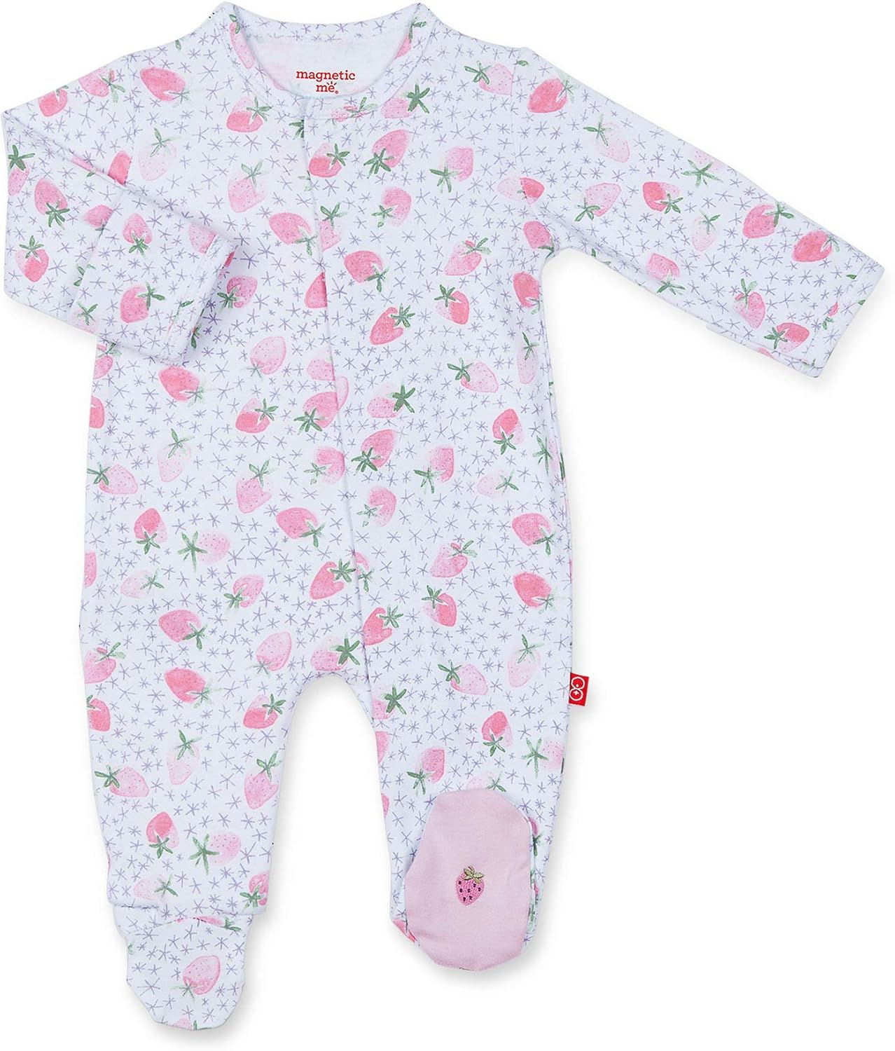 Magnetic Baby Footie Pajamas in 100% Organic Cotton for Comfort