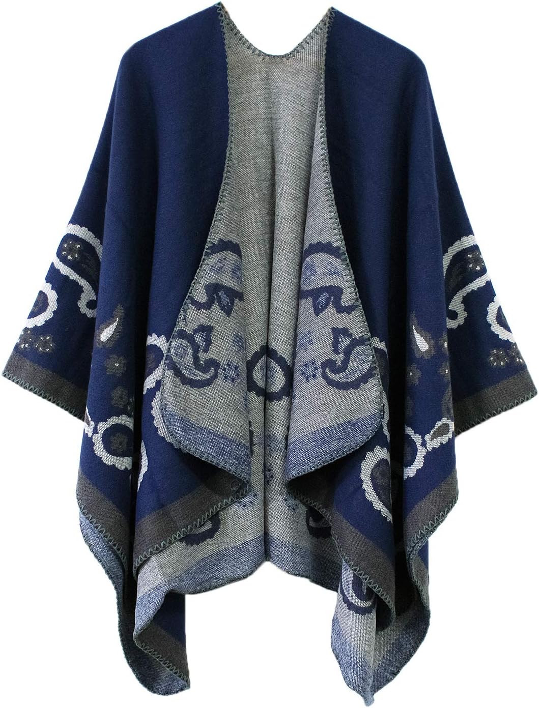 Urban CoCo Women's Color Block Shawl Wrap for Cozy Winter Style