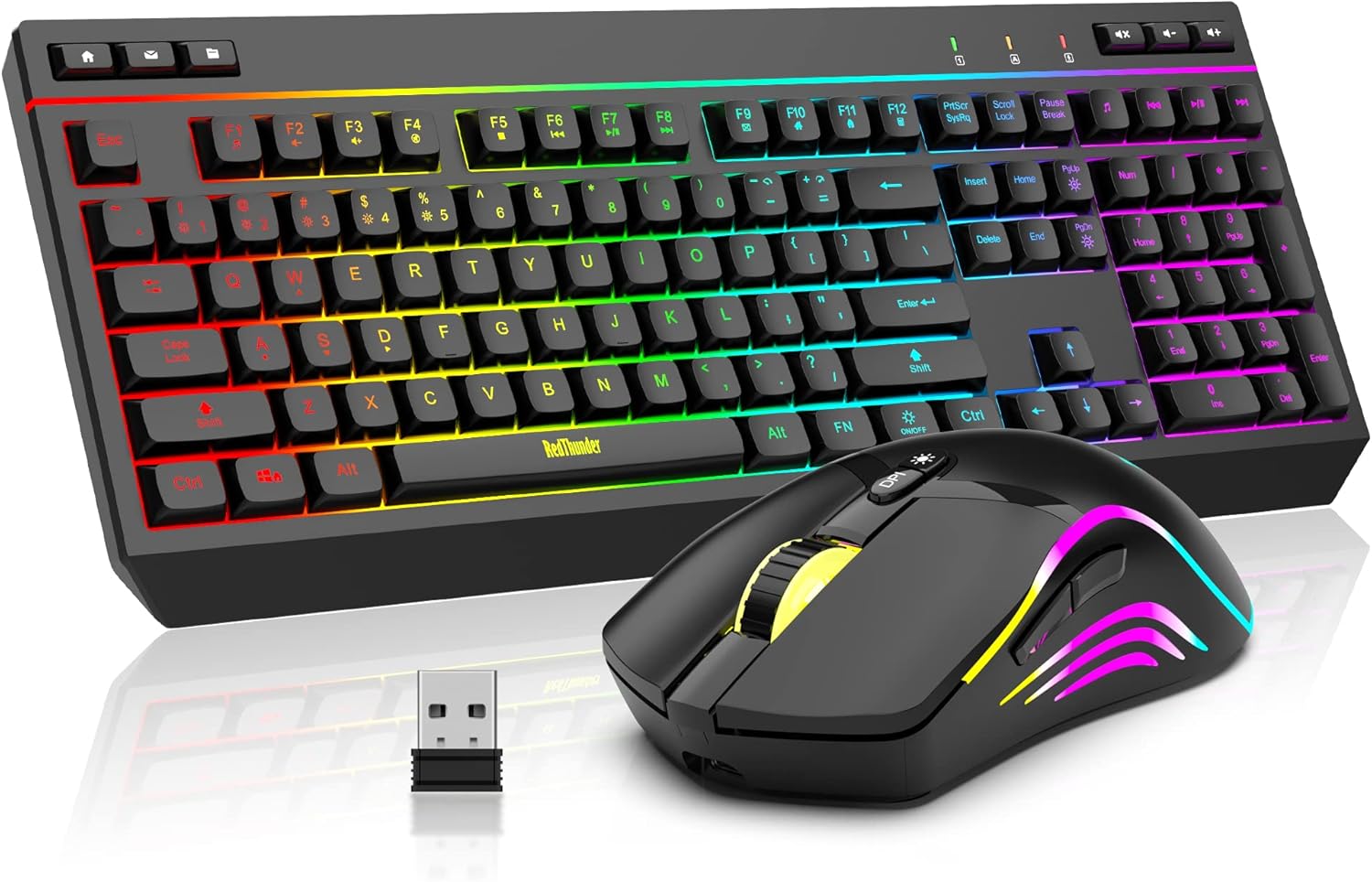 RedThunder K20 Wireless Combo: Anti-Ghosting Keyboard + 4800DPI Mouse