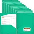 Henoyso 36 Pack Plastic Folders with 3 Holes and 2 Pockets - Bulk
