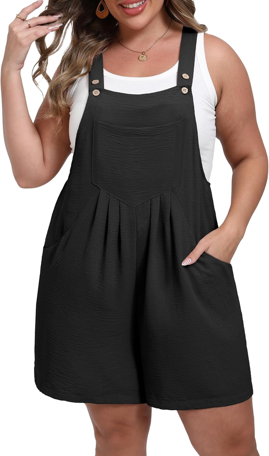 Plus Size Romper Jumpsuit for Women - Casual Summer Overalls