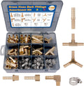 Brass Hose Barb Fittings Assortment Kit 132pcs - Complete Repair Set