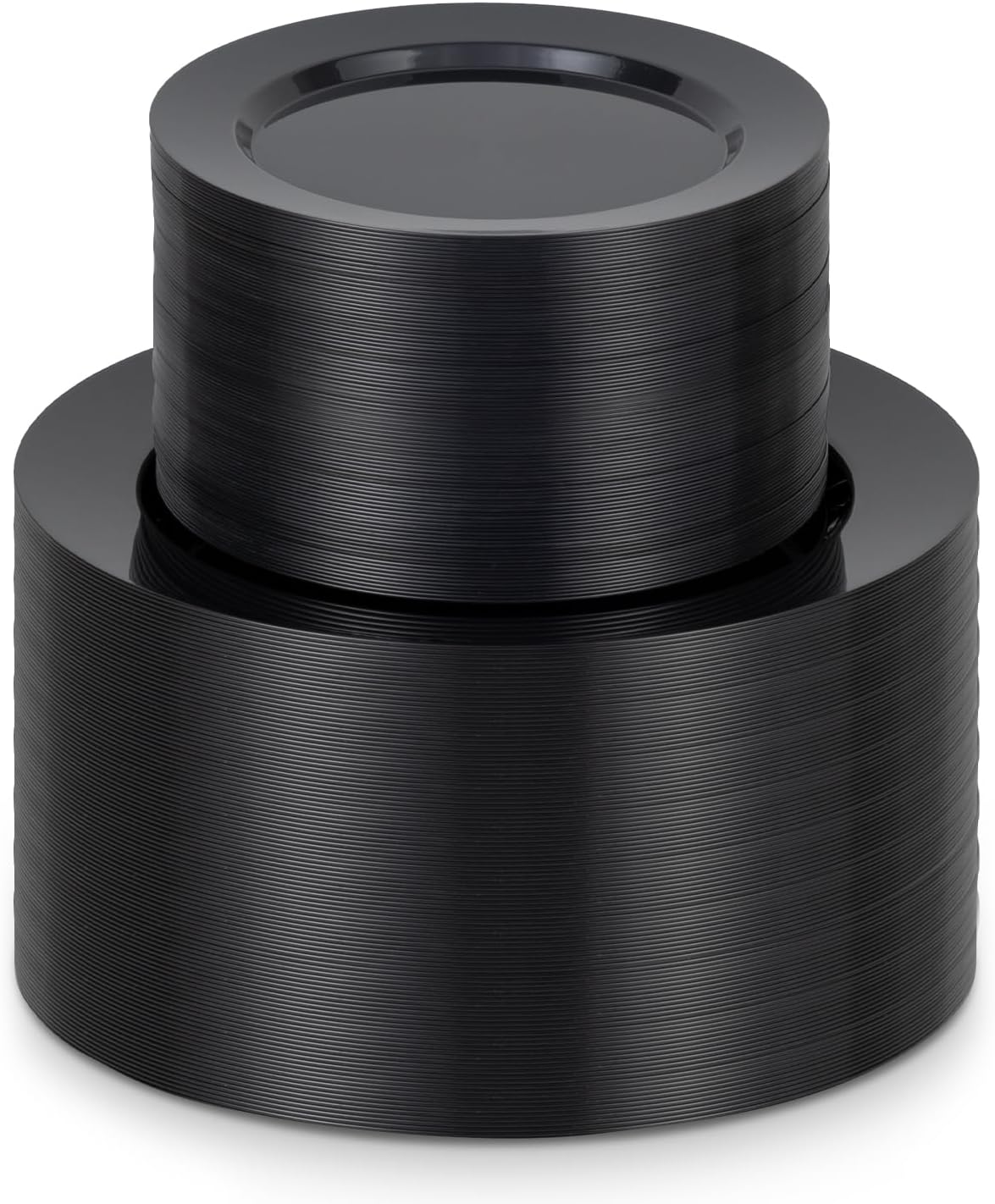 200PCS Black Plastic Plates for Parties, Weddings, and More