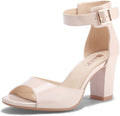 IDIFU Women's Candie-MI Peep Toe Low Block Heels Sandals