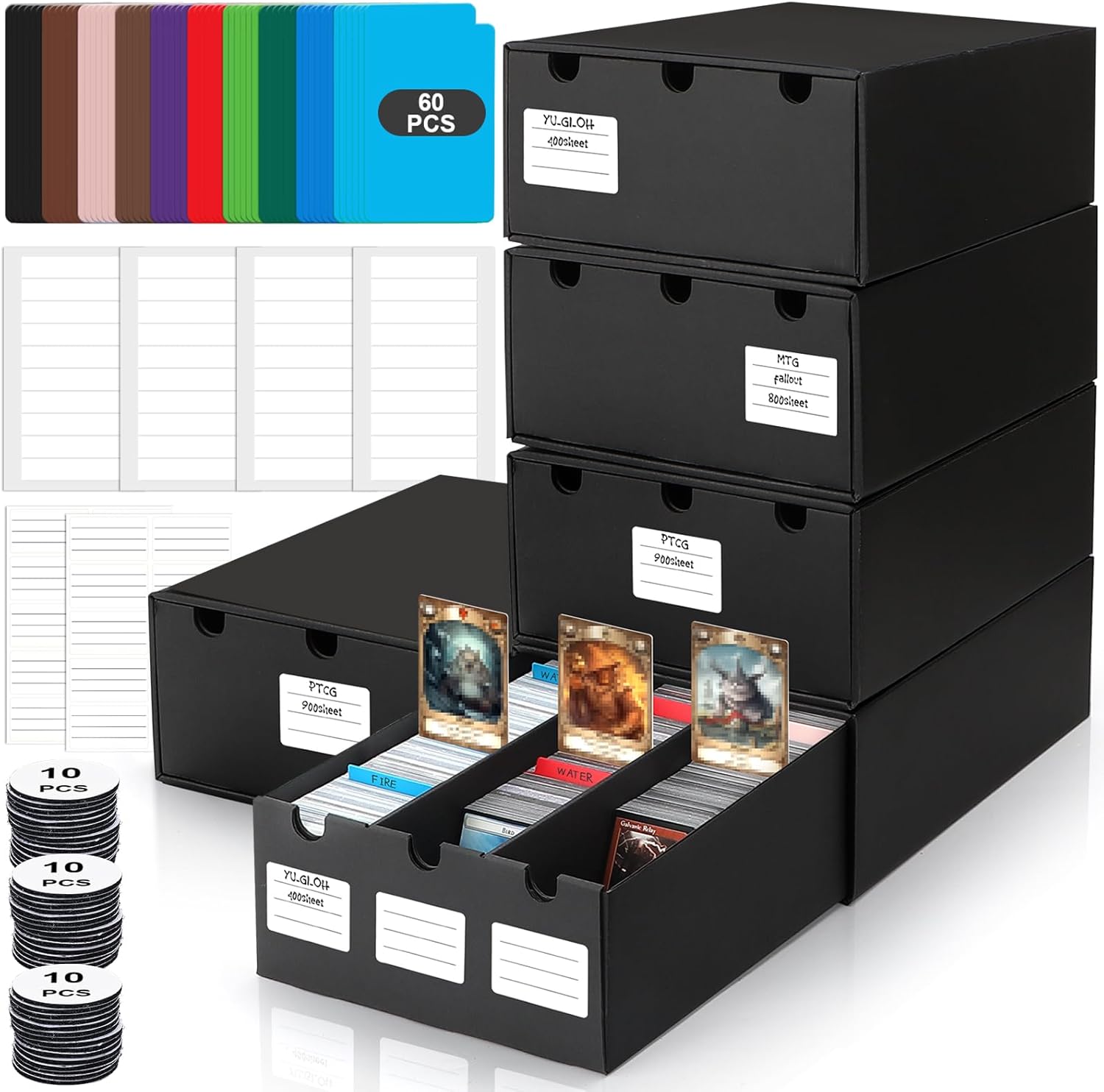 AOBOPLE Trading Card Storage Box for 15000+ Cards in 5 Boxes