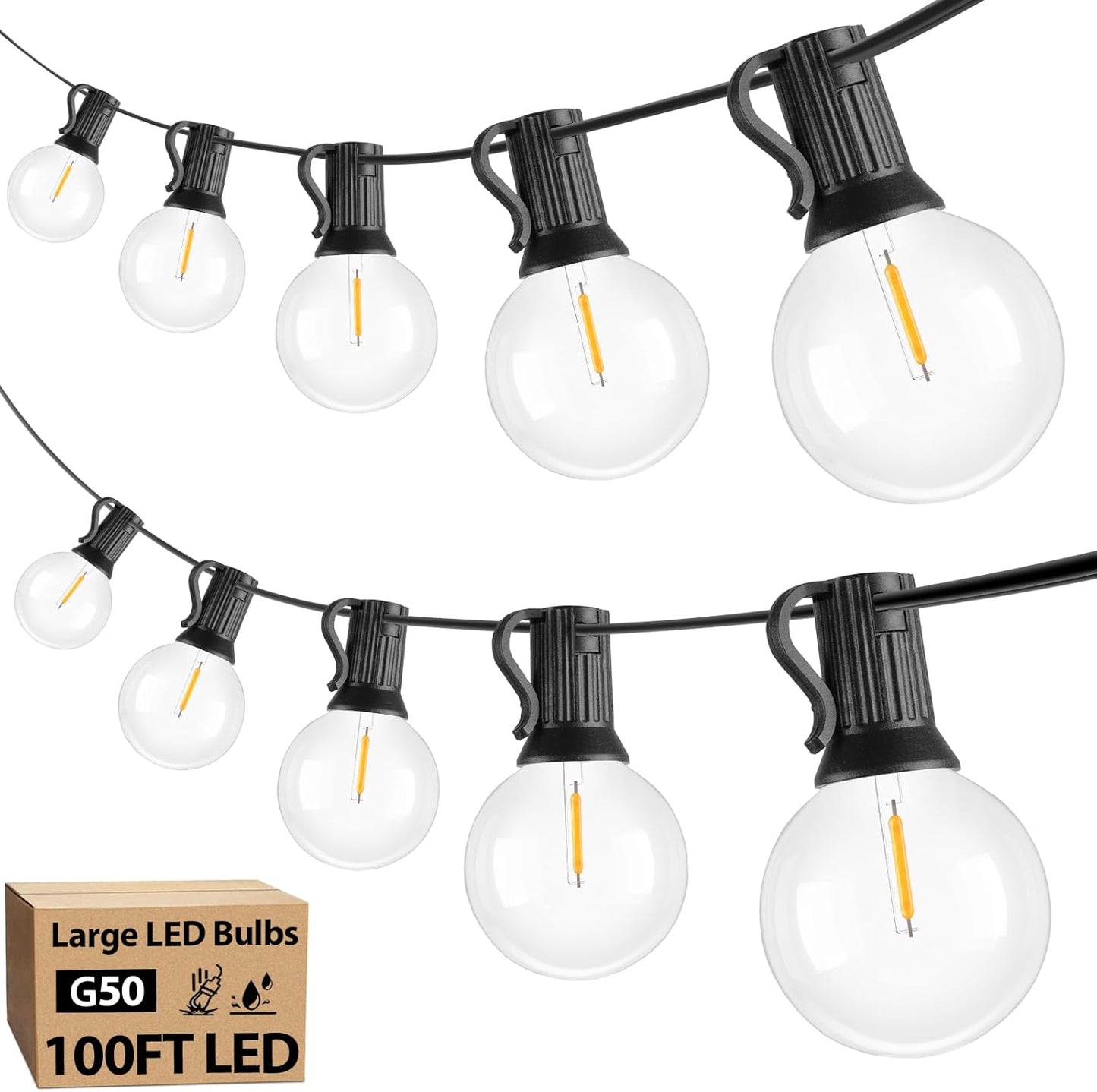 100ft Outdoor G50 LED Globe String Lights for Any Occasion