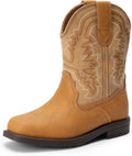 Toddler Cowboy Boots Square Toe Mid Calf Boots - Soft PU Leather