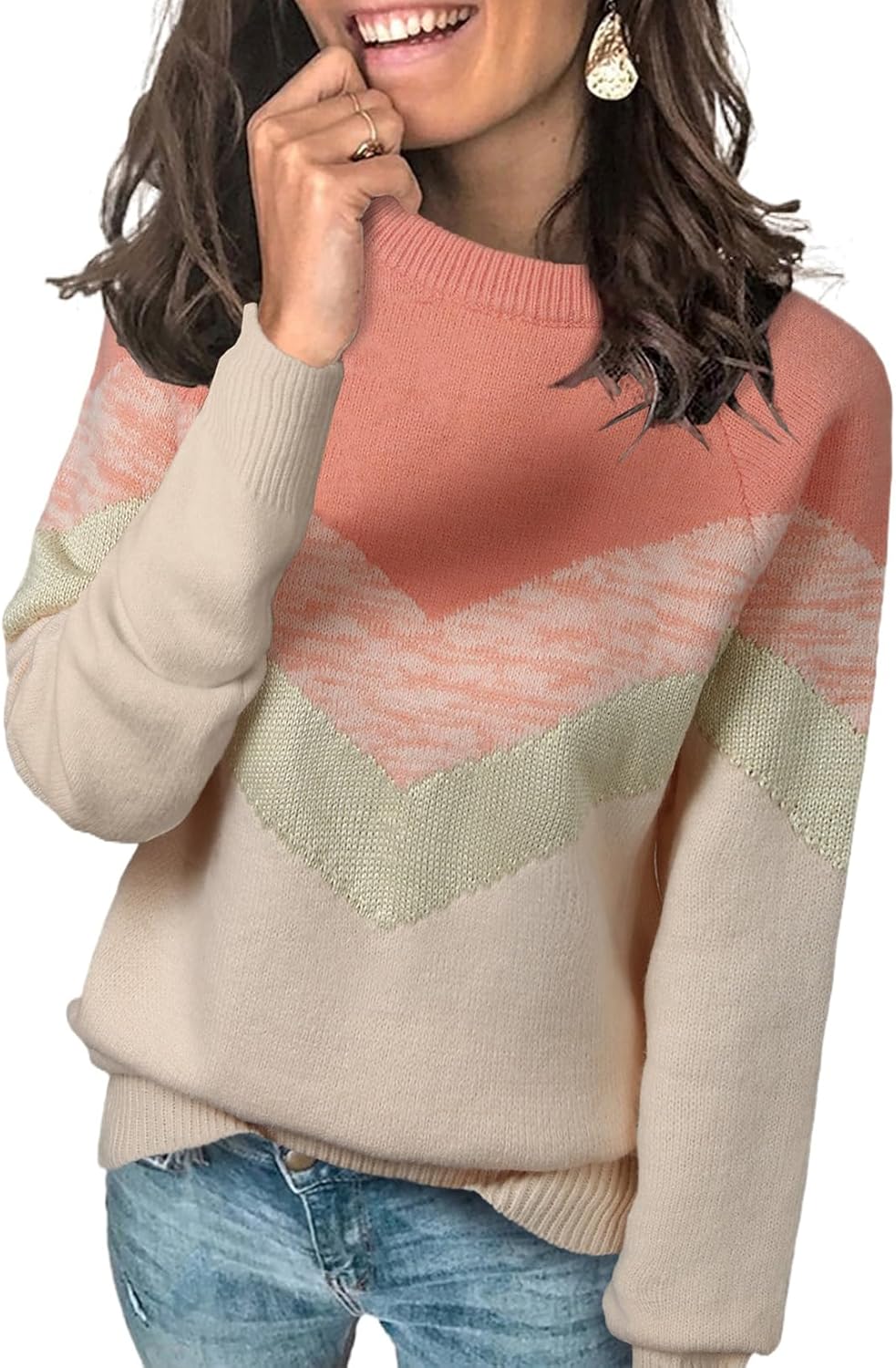 Dokotoo Womens Color Block Sweaters for Stylish Comfort