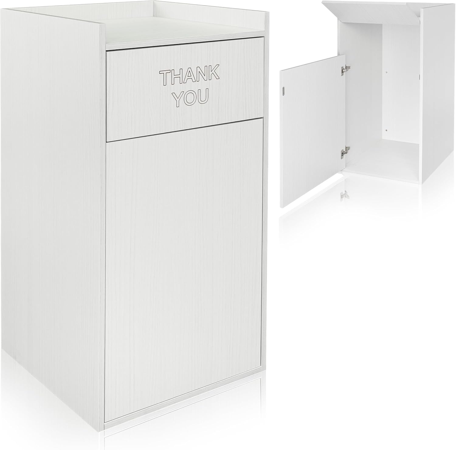 Alpine Restaurant Trash Can Cabinet with Tray Holder for Waste