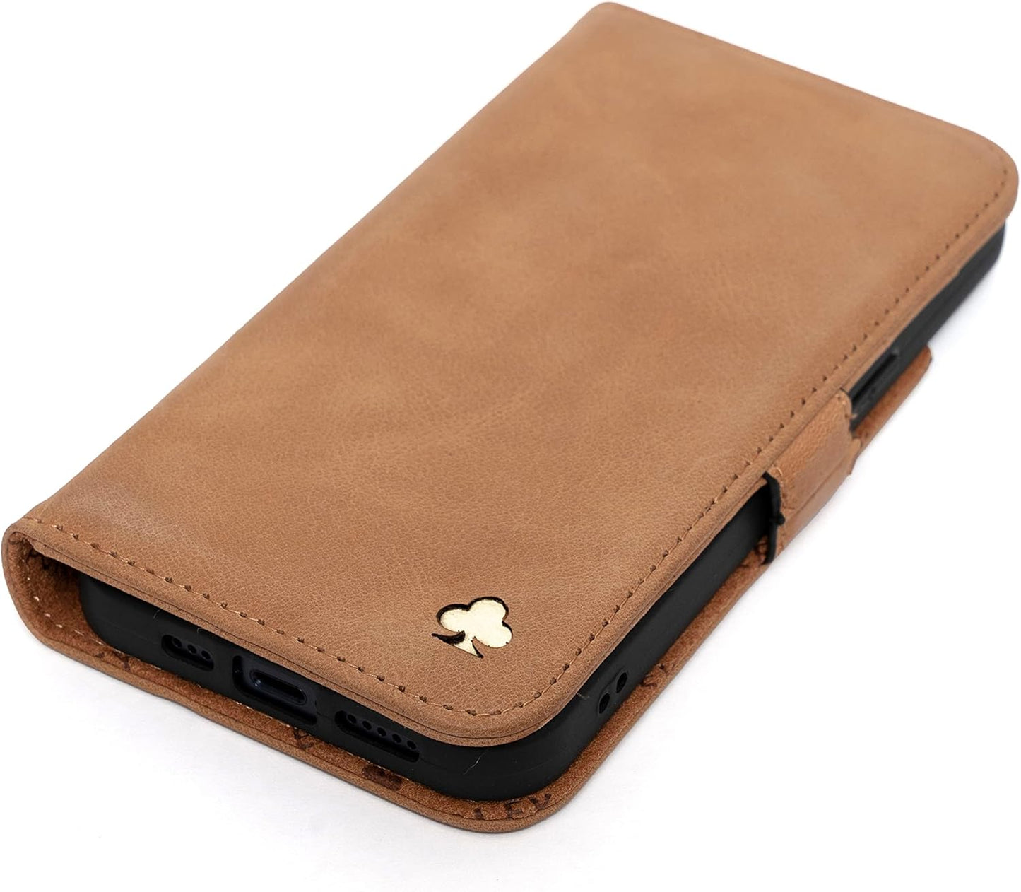 Premium Leather Case for iPhone 14 - Durable Wallet Stand