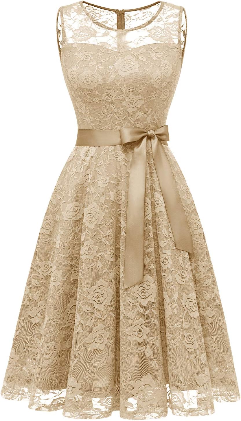 Dressystar Women's Floral Lace Dress for Bridesmaids