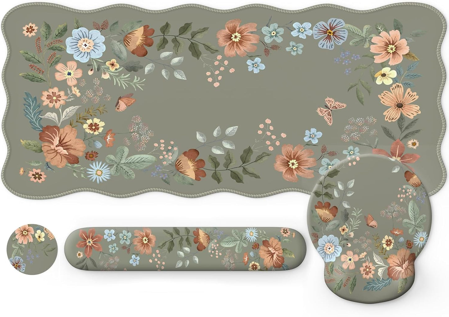 Comfort meets style: iLeadon Olive Green Mouse Pad with Wrist Rest
