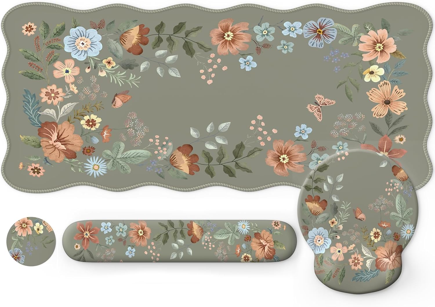 Comfort meets style: iLeadon Olive Green Mouse Pad with Wrist Rest
