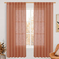 LAMIT Terracotta 72 in Linen Curtains 2 Panels - Light Filtering
