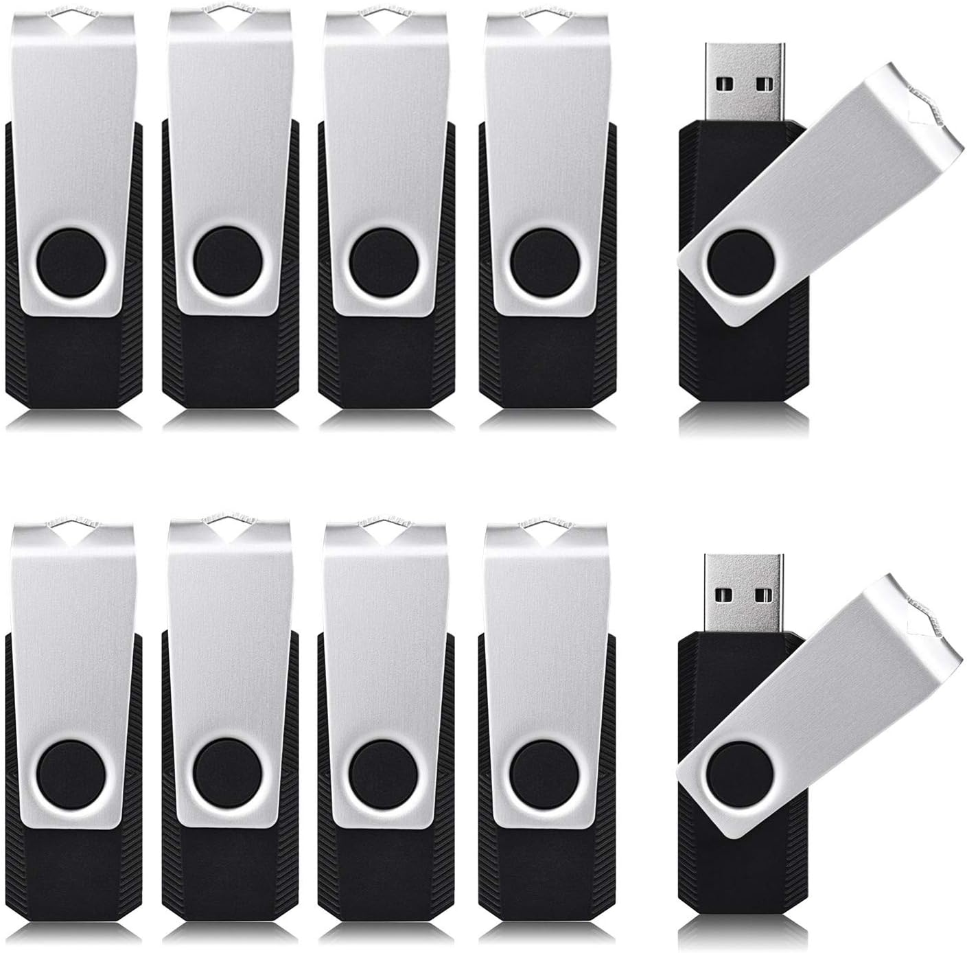 10 Pack Aiibe 16GB Black USB Flash Drives - Bulk Storage Solution
