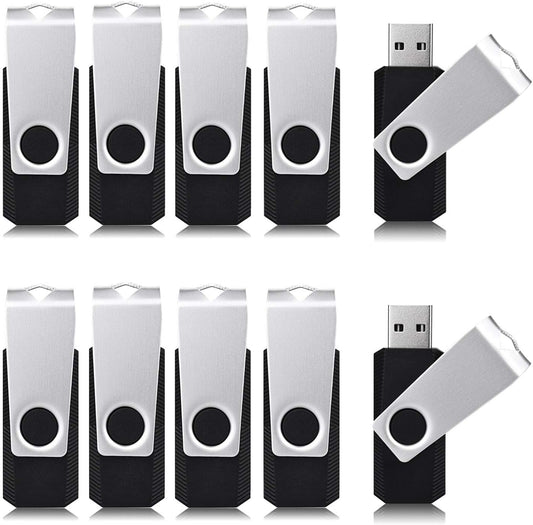 10 Pack Aiibe 16GB Black USB Flash Drives - Bulk Storage Solution
