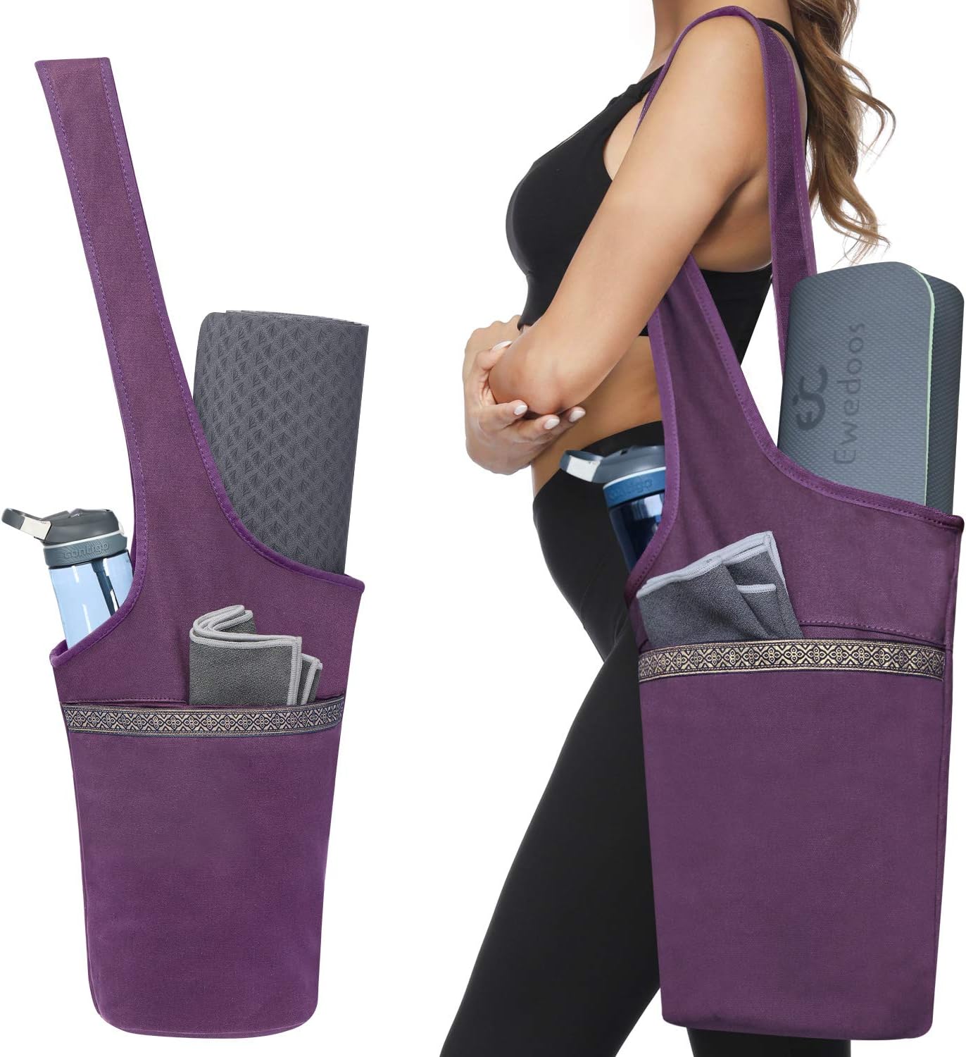 Ewedoos Yoga Mat Bag with Spacious Pockets