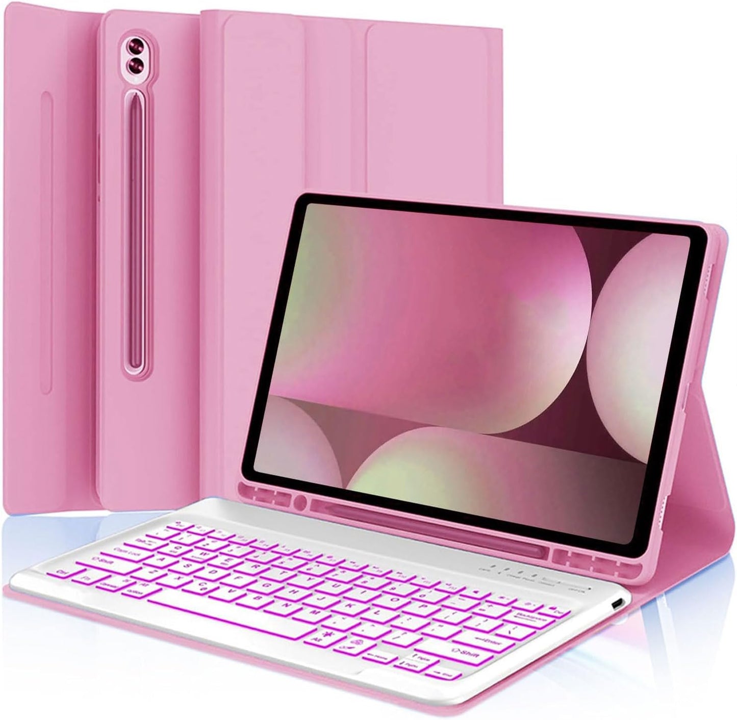 Keyboard Case for Samsung Galaxy Tab S10+/S9+/S8+ Plus - Pink