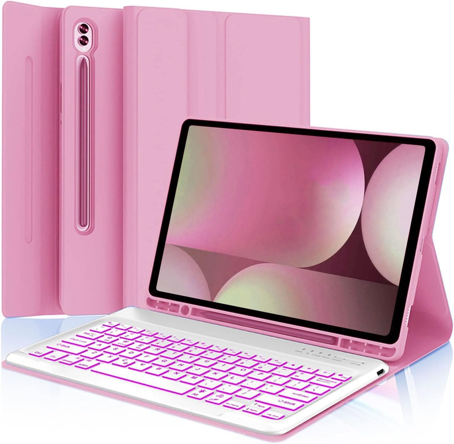 Keyboard Case for Samsung Galaxy Tab S10+/S9+/S8+ Plus - Pink