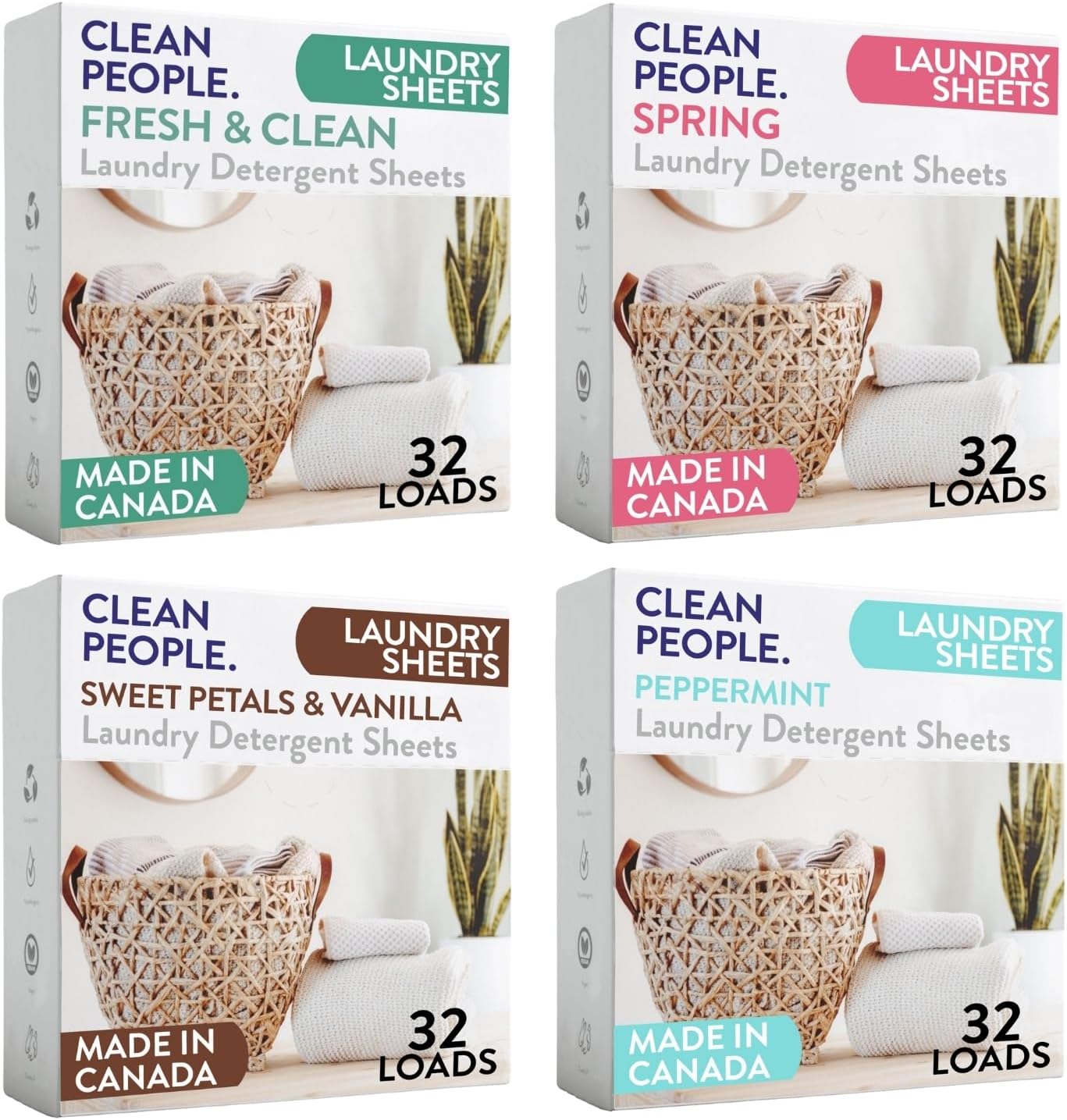 Clean People Laundry Detergent Sheets for All Machines 128 Count
