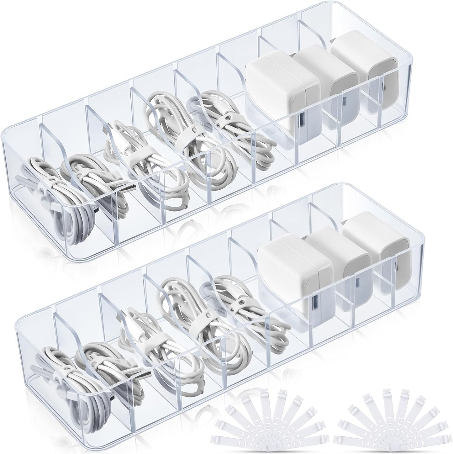 Clear Cable Organizer Box: Tidy Cable Storage