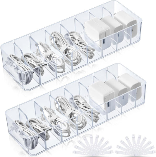 Clear Cable Organizer Box: Tidy Cable Storage