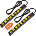 8 Outlet Long Power Strip 2Pack - Heavy Duty Surge Protector with Wide